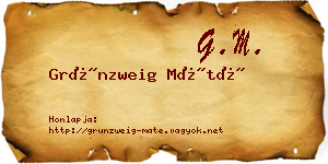 Grünzweig Máté névjegykártya